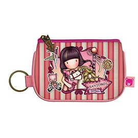 SANTORO Keyring Zip Purse - Pink, Gorjuss Fairground Carousel, Polyester, Unisex-Adults