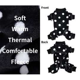 Dog Pajamas for Small Dogs Girl Boy Winter Onesies Pjs Cold Weather Puppy 4 Legged Sweater Clothes for Chihuahua Yorkie Teacup Jumpsuit Cute Pet Outfits Apparel Coats (Small, Polka Dot 1)
