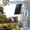 ESCANU Wireless Home Security Cameras,Solar Power PTZ Outdoor Cameras,Motion Detection,Night