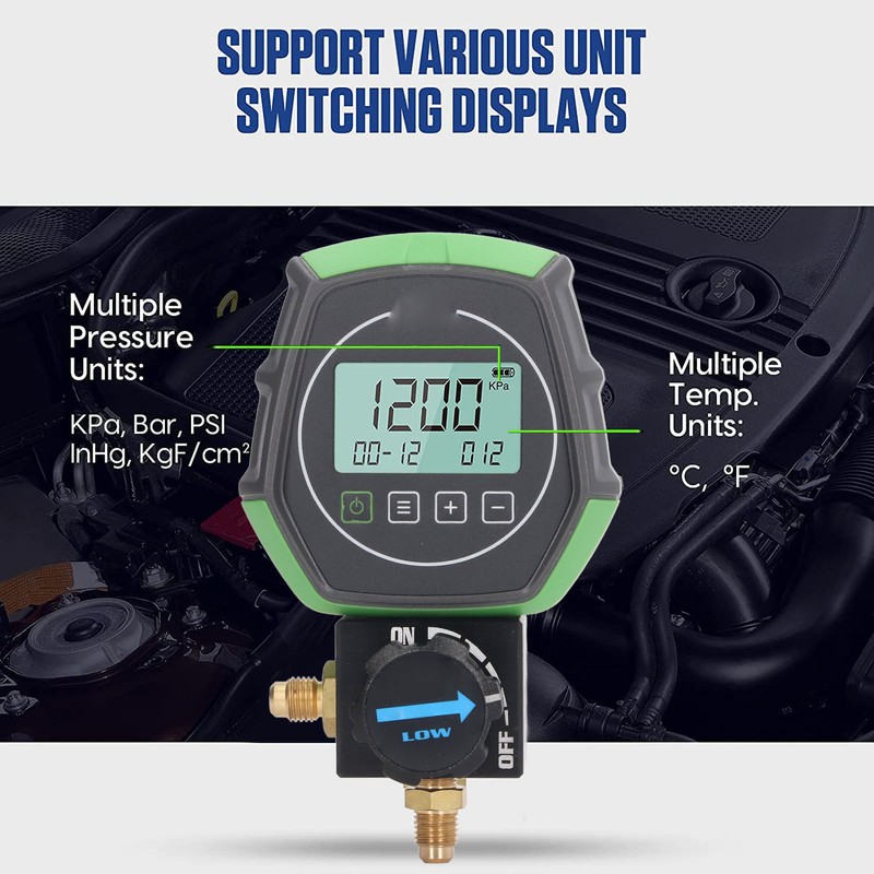 Digital Manifold Gauge Vacuum Pressure Temperature Tester Air Condition Manifold