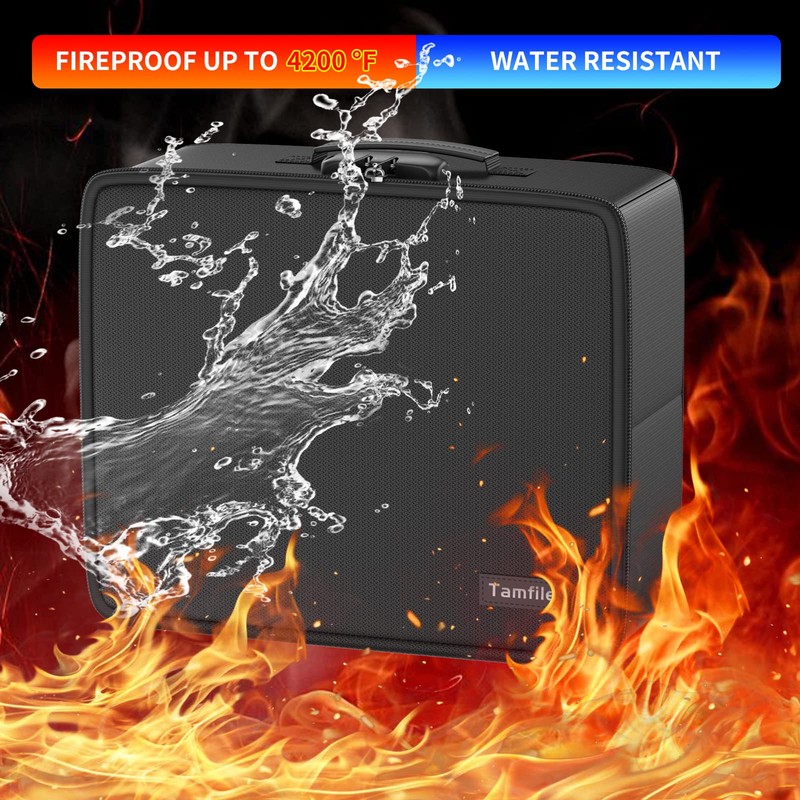 Fireproof Safe Photo Storage Box with 18 Inner 4" x