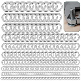 Spring Lock Washers, 455 Pcs Split Lock Washers, 304 Stainless Steel Spring Lock Washers, with Tweezers, M2, M2.5, M3, M4, M5, M6, M8, M10, M12, Lock Washers Assorted Kit for Screws Bolts