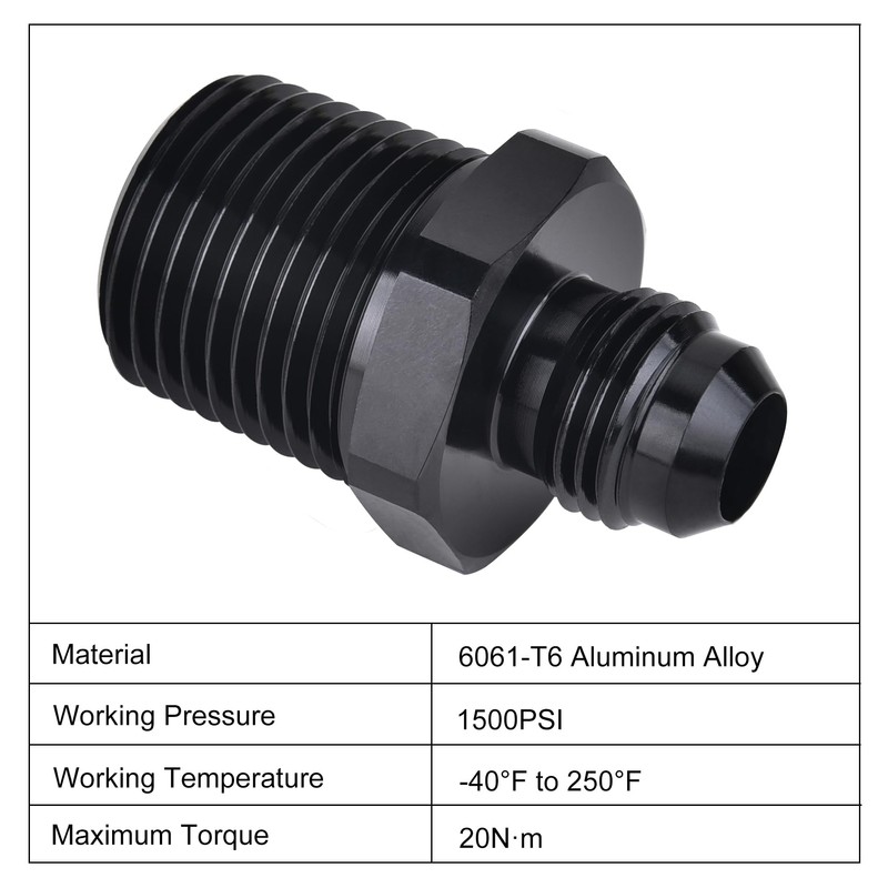 EVIL ENERGY 6AN Male Flare to 1/2" NPT Pipe Fitting