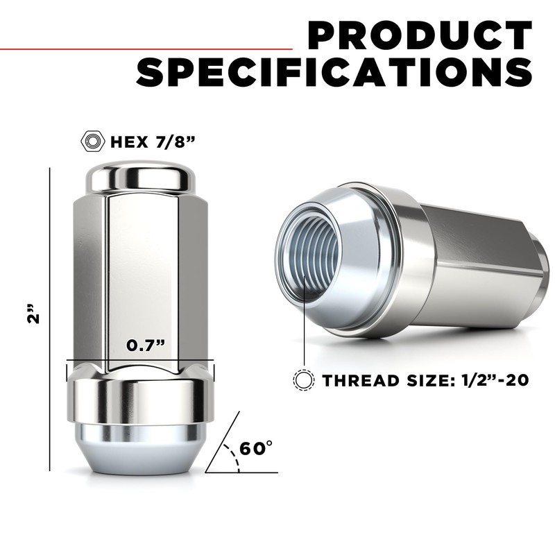 White Knight 3004ST-4 1/2"-20 Stainless Steel Capped Duplex Acorn Lug