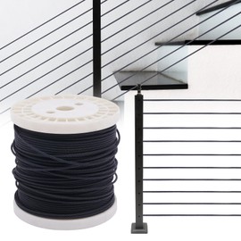 TFCFL 400ft 1/8" Black Wire Rope 316 Stainless Steel Cable, Wire Rope Aircraft Cable 7x7 Strand Braided Steel Cable for Deck Cable Railing Hardware Kit