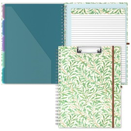 Hongri Clipboard Folio with Refillable Lined Notepad, 8.5 x 11 Folders with Storage 10 Pockets, Spiral Portfolio, Size 12.8X 9.7 in, Office & School Supplies, Grass