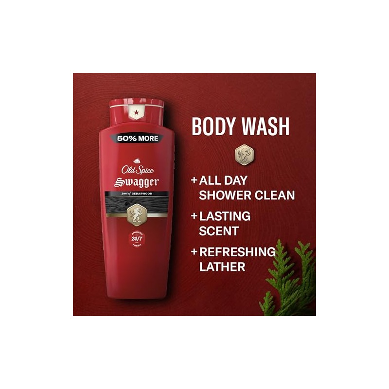 Old Spice Red Collection Swagger Scent with Cedarwood, Men's Body