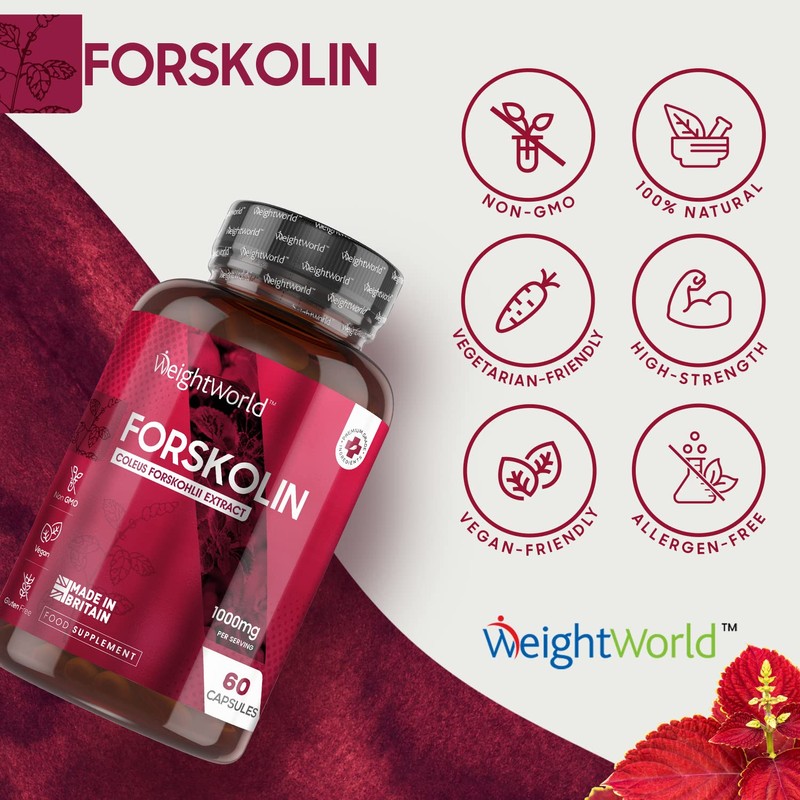 Forskolin Capsules 1000mg - 60 Vegan Capsules - Coleus Forskohlii