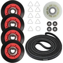 4392067 Dryer Repair Kit with WPW10314173 Drum Roller & 661570V Belt & 279640 Idler Pulley by Seentech, Compatible with Whirlpool & Kitchen-Aid Dryer - Replaces AP3109602 4392067VP 80047 AH373088
