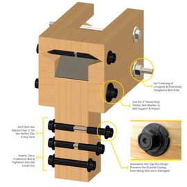 Ozco Building Products 56695 1/2-inch by 4-inch to 6-inch OWT Timber Bolts (2 per Pack)