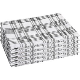 LinenWeave Pack of 5 Tea Towels - 100% Cotton Tea Towels, 45 x 70 cm, Super Absorbent Kitchen Towels, Machine Washable Tea Towels, Kitchen Towels (Checker 5)