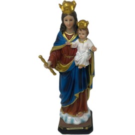 mrcjsales 12 Inch Mary Help of Christians Statue Religious Figure Maria Auxiliadora Catholic Statue for Home Altar Decor Church Display Resin Figurine Religious Gifts