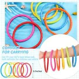 Lewtemi 30 Pcs Diving Rings Rainbow Pool Rings Bulk for Kids Swimming Pool Diving Toy Easy to Find & Grab Suitable for Kids & Adults, 6 Colors