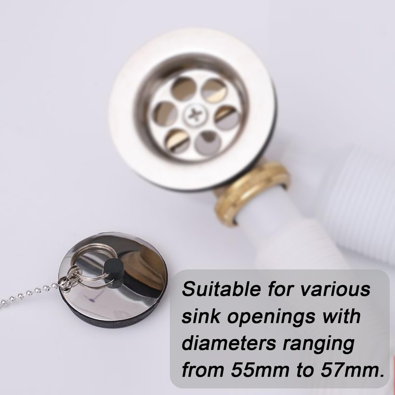 Angelkiss Pack of 2 55-57 mm Rubber Basin Drain Plug