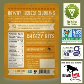 It’s Big Crunchy Cheezy Bits Y'all All Y'alls Foods Plant Based Cheezy Bits | Big and Crunchy Vegan Cheese Snacks | Non-GMO, Gluten Free, High Protein, Vegetarian (2-Pack)