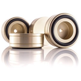 Hifi Lab 16 Aluminium Portable Audio Feet Absorber Stainless 4x Solid Aluminium Feet, Gold Champagne