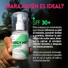 Atika ENERGY MIST Tonico Facial para Deportistas y Atletas | Rehidrata tu Piel y Calma la Irritación Post-Ejercicio|Hidratación Instantánea con Acido 