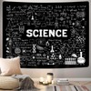 Science Tapestry Geometry Classroom Decor Poster, Black White Education Formulas