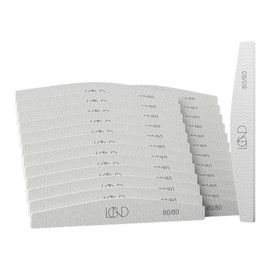 Chaun Legend Zebra Half Moon Nail Files 80/80-25pcs | Precision Shaping for Acrylic, Dip Powder, Polygel, and Nail Extensions | Coarse Grit, Curved Design, Double-Sided | Nail Files