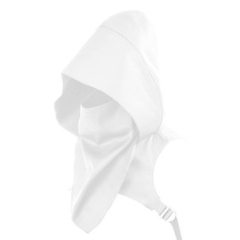 BLESSUME Steampunk Rogue Cowl Hood Hat Costume Cape with Adjustable Arm Buckle (White)