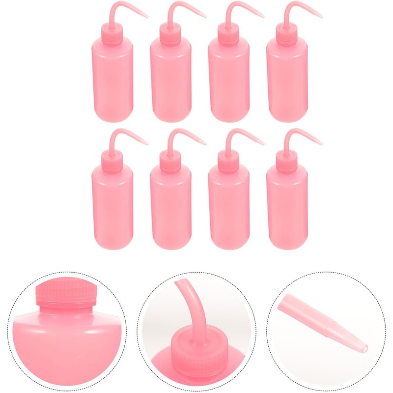 Botella para Limpieza de Pestañas 250ml Rosa Abs Boca Curva