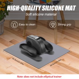 Anti-Slip Mat for Ellipse Leg Exercise Machine, 23.54x21.57 Inches Stable Exercise Equipment Mat for Under Desk Elliptical Machine Non Slip Exerciser Mat Perfect for Home Workout Protect Floor