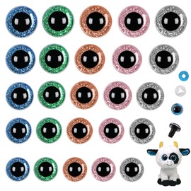 KASESSS 50 Pcs Safety Eyes for Crochet Toys, 12-20mm Crochet Eyes, Safety Eyes for Toy Making, Crochet Safety Eyes with Washers, 5 Colors Eyes for Crafting for Soft Toy Teddy Bear and Plush Animal