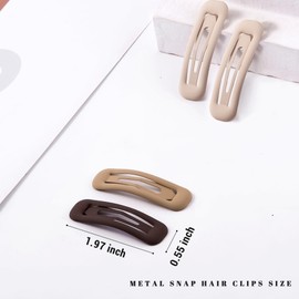 Cptots 20 PCS Small Rectangle Hair Barrettes For Women Non Slips Snap Clips For Thin Fine Hair,Matte Black Brown Beige,1.97 x 0.55Inch