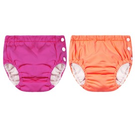 Badehose Jungen Schwimmwindel Baby Badeponcho Baby Schwimmwindeln Stoffwindeln Baby Badehosen Für Jungen Schwimmhose Schwimmwindeln Wiederverwendbar Badehose Kinder Orange-Rosa 12-18 Monate