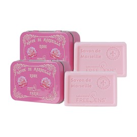 프리젠(FREESENS) 프리젠 파리 사봉 내추럴 마르세유 솝 세안 비누 - 로즈 2개 Frizen Paris Sabon Natural Marseille Soap - Rose (Set of 2)