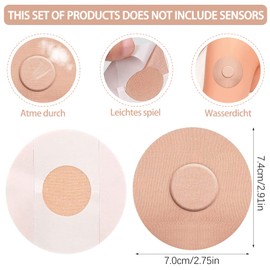 MINISOISO Pack of 50 Freestyle Libre Plasters, Freestyle Libre 1, 2 & 3 Plasters Round, Waterproof Elastic Fabric Material Plasters for Freestyle Libre 1 2 & 3 Sensor