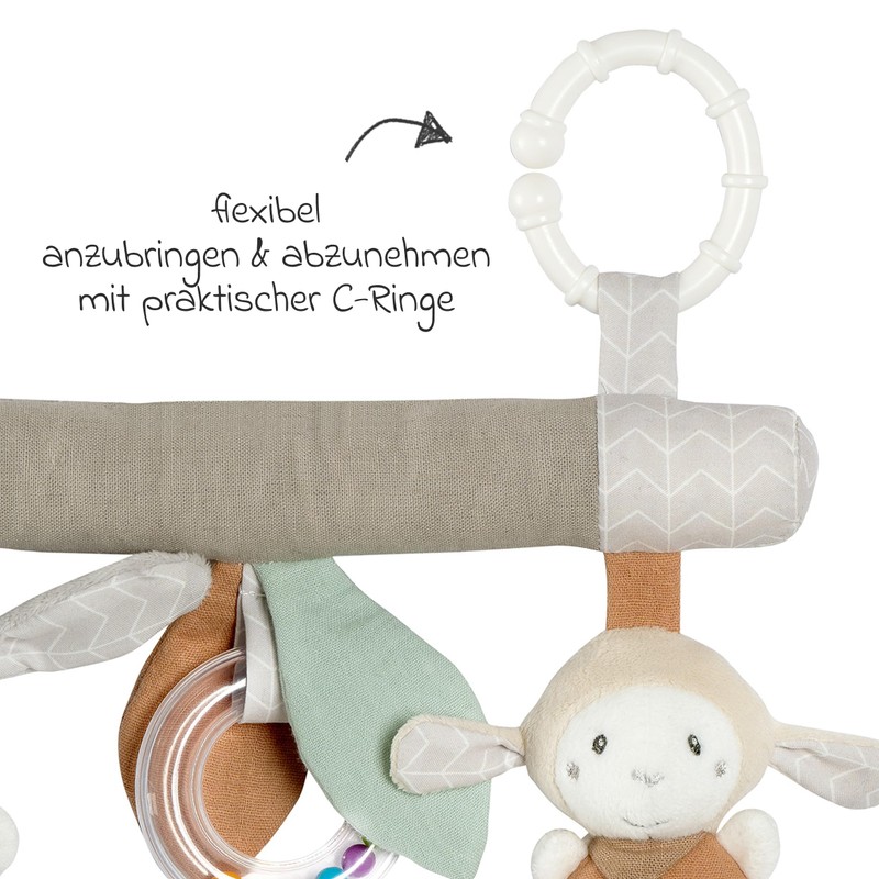 Fehn Activity Trapeze Hanging with Sheep & Donkey Animal Pendants