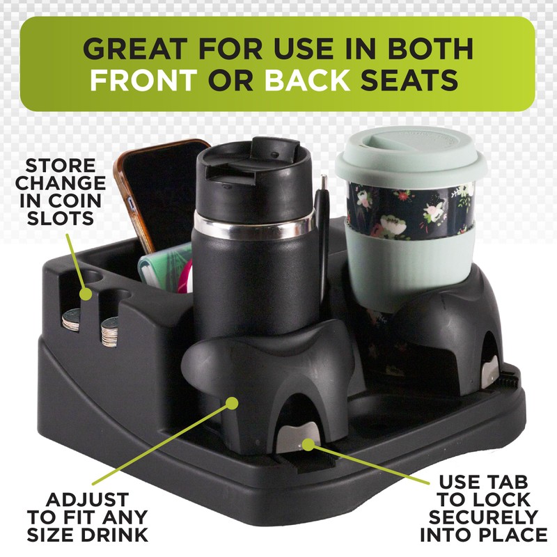 GO GEAR Vehicle Mini Console, Cup Holder & Organizer for