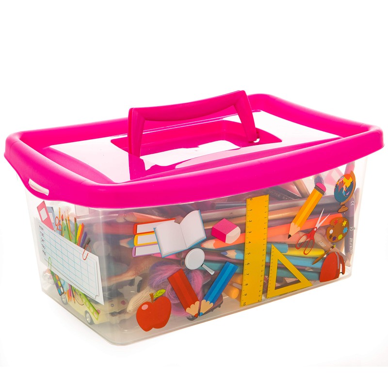 Children's Storage Boxes with Lid and Handle 4 Litre Transparent