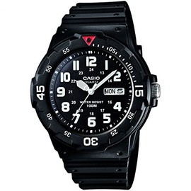 Casio Gents 43.00mm Quartz Watch with Black Analogue dial and Black Rubber Strap Strap MRW-200H-1BVES