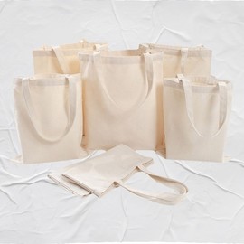 Large Practical Multipurpose Durable Fabric Eco-friendly Tote Bag Shopper Bag Horizontal White 3ea