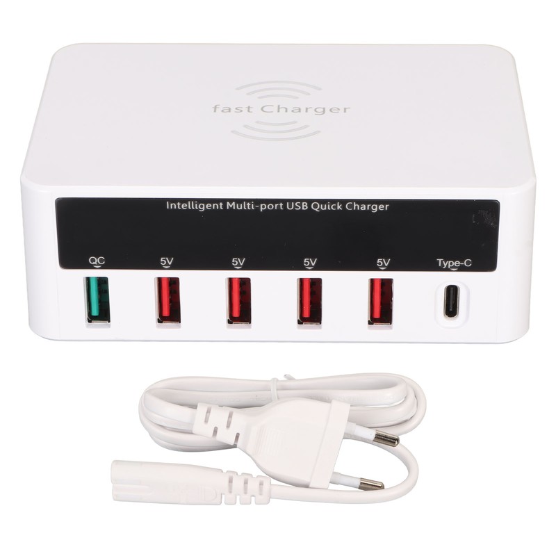 USB Fast Charging Station Wireless Multi Port 6 Ports 50W