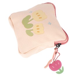 Baluue Square Period Bag Flower Pattern Coin Purse Sanitary Napkin Pouch Student Coin Bag Portable Sanitary Towel