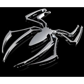 2PCS 3D Spider Emblem Car Sticker Metal Chrome Silver Spider Badges Sticker for Universal Car Vehicle, Truck, Motorcycle, RV, Scooter, SUV, Door, Window for Headphone Decorations(Silver-B0C22ZMFK8)