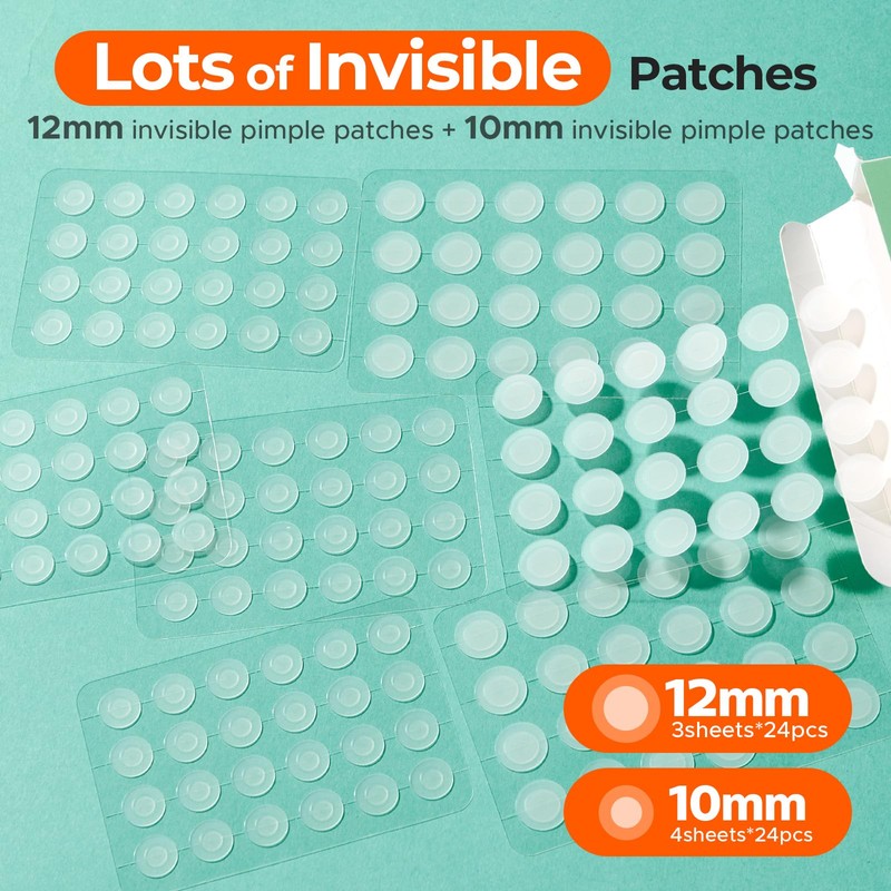 TKTK Pimple Patches for Face, 0.01cm Ultra-Thin Invisible Acne Patches,