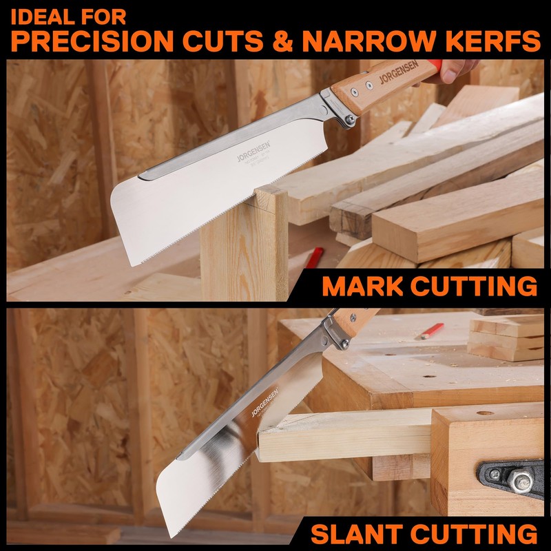 JORGENSEN Japanese Pull Saw, 9.5 Inch Pro Folding Dovetail Saw
