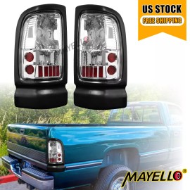 mayello Clear Tail Lights For 1994-2001 Dodge Ram 1500 2500 3500 Driver & Passenger Side