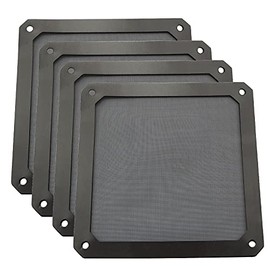 ZYAMY 4pcs 120mm PC Fan Dust Filter Magnetic Frame Computer Fan Grills Dust Mesh PC Cooler Filter Screen Dustproof Case Covers 12cm x 12cm, Black