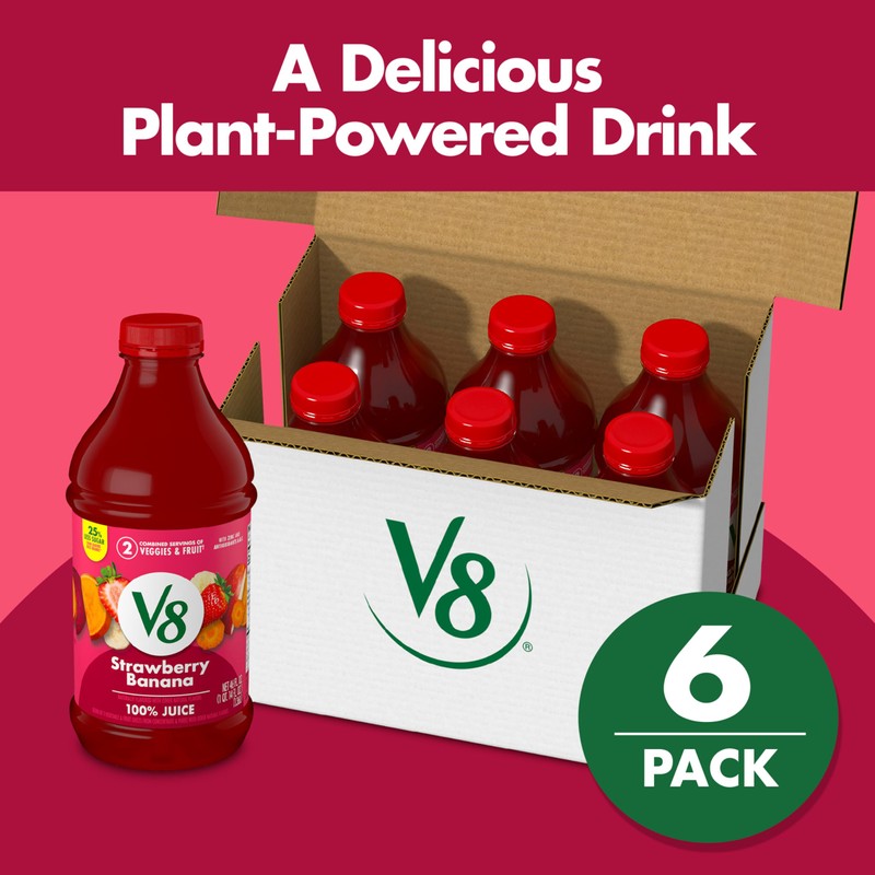 V8 Blends 100% Juice Strawberry Banana Juice, 46 fl oz