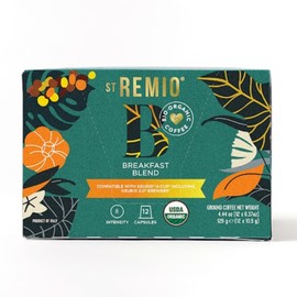 ST REMIO Coffee Pods Single Serve Cups, Medium Roast, Compatible with Keurig K-Cup & 2.0 Brewers, USDA Organic, Bio Organic Flavored Capsules, Empower Growers - Breakfast Blend 12 Count