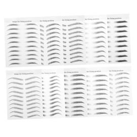 Healeved 10sheets Artificial Eyebrow Hair-like Eyebrow Stickers Instant Fullness No Mess Glue Reusable for Over-plucked Brows