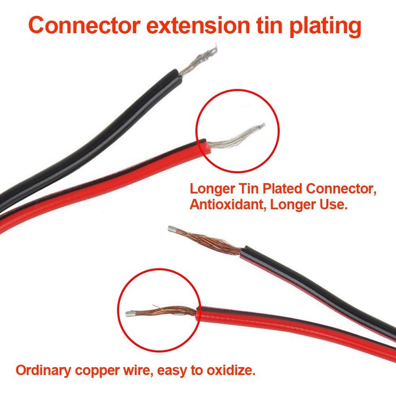 12V 5A DC Pigtail Power Cord (Real 18AWG), w/Male Female