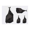 4 x 'Hanging Bat' Temporary Tattoos - Water Resistant, Skin-Safe,