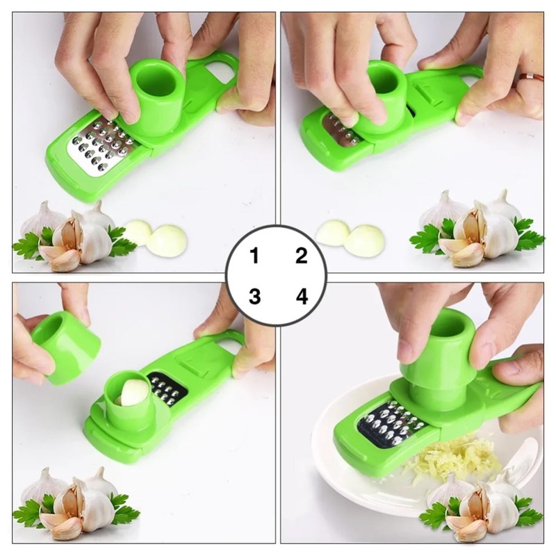 2PCS Garlic Grater, Garlic Chopper Grinder Press Mincer Colour Chopper