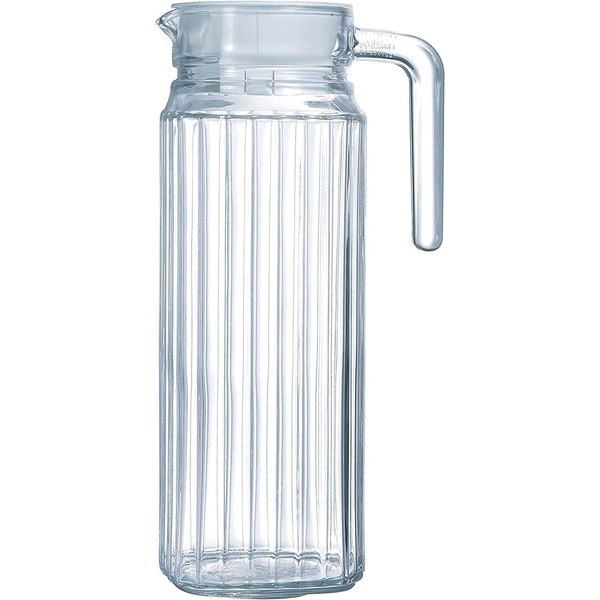 ShopHut Glass Water Jug with Lid, Transparent Glass Jug for